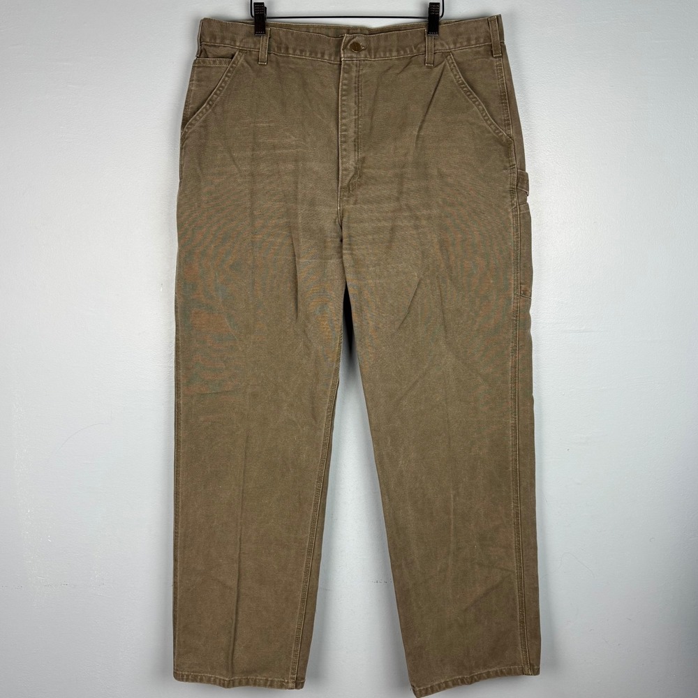 Carhartt B11 Dungaree Fit Carpenter Pants Men's 40x33‎ Mos Green Cotton Workwear - Picture 2 of 7